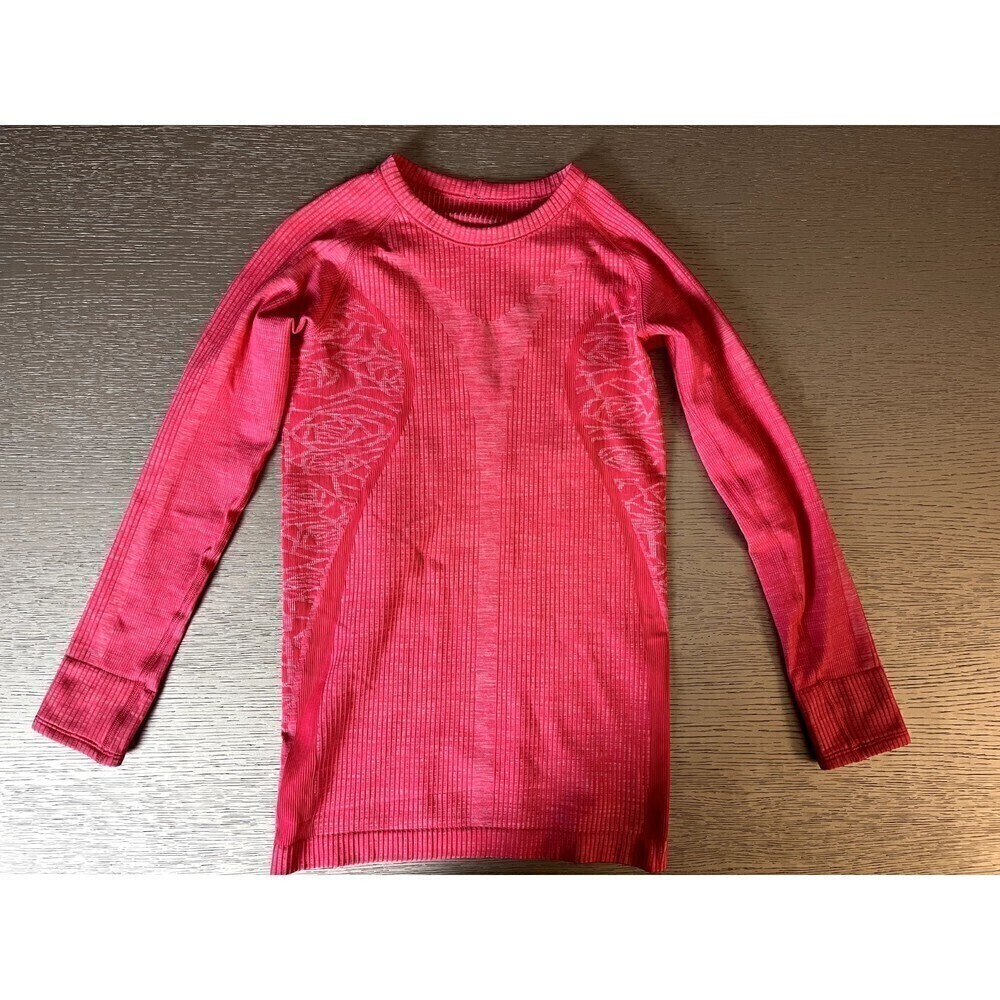 LULULEMON Rest Less Pullover Size 2 Heathered Boom Juice Pink Long Sleeve Run
